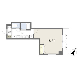 1K 間取り図