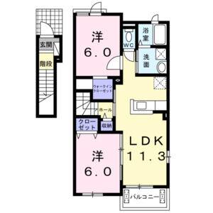 2LDK 間取り図