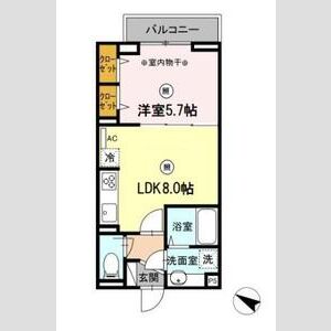 1LDK 間取り図