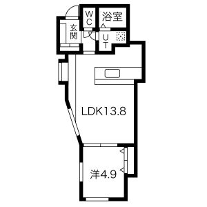 1LDK 間取り図