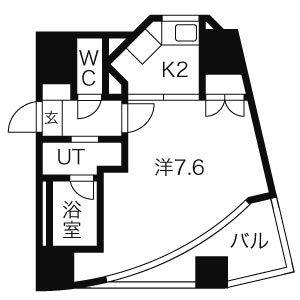 1K 間取り図
