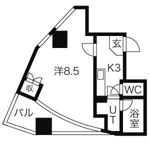 1K 間取り図