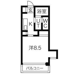 1K 間取り図