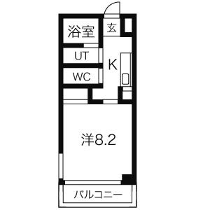1K 間取り図