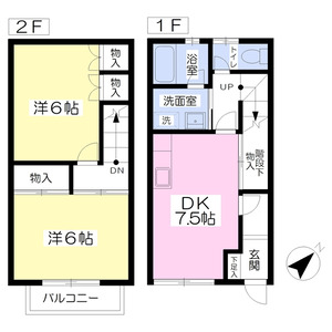 2DK 間取り図