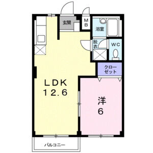 1LDK 間取り図