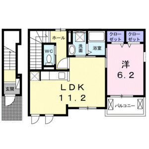 1LDK 間取り図