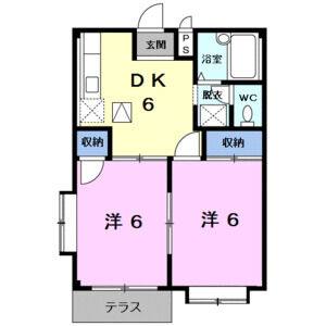 2DK 間取り図