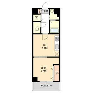 1DK 間取り図