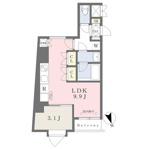 1LDK 間取り図