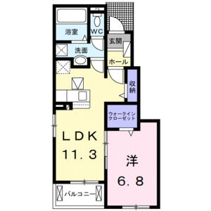 1LDK 間取り図