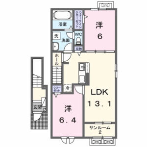 2LDK 間取り図