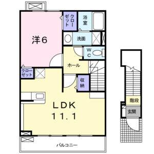 1LDK 間取り図