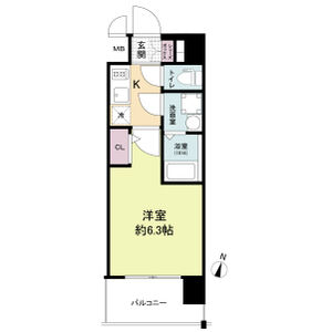 1K 間取り図