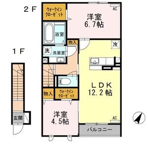2LDK 間取り図