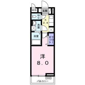 1K 間取り図