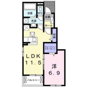 1LDK 間取り図