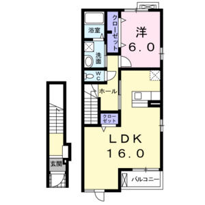1LDK 間取り図