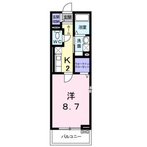 1K 間取り図