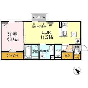 1LDK 間取り図