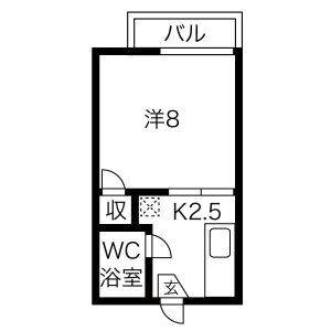 1K 間取り図