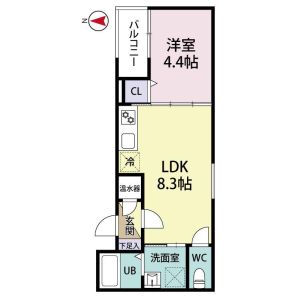 1LDK 間取り図