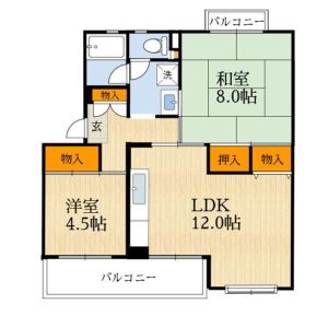 2LDK 間取り図