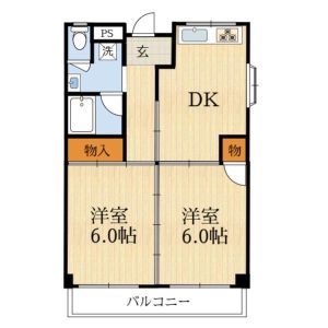2DK 間取り図