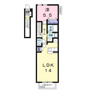1LDK 間取り図