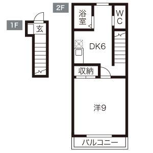1DK 間取り図