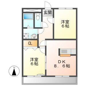 2DK 間取り図