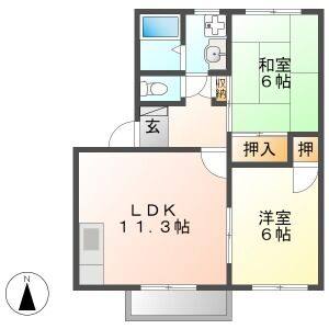 2LDK 間取り図