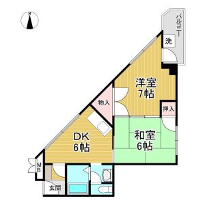 2DK 間取り図