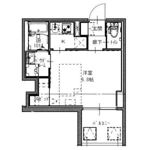 1K 間取り図