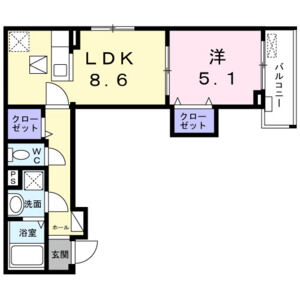 1LDK 間取り図
