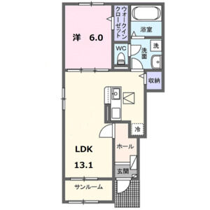 1LDK 間取り図
