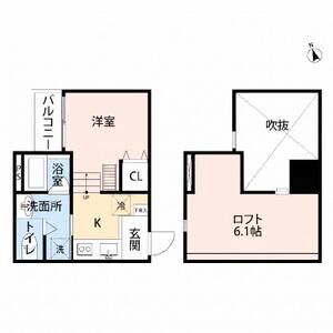 1K 間取り図