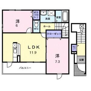 2LDK 間取り図