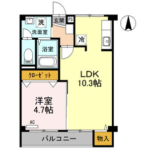 1LDK 間取り図