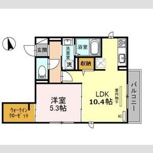 1LDK 間取り図