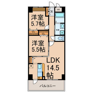 2LDK 間取り図