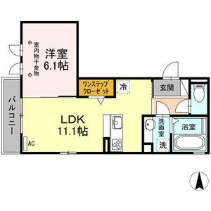 1LDK 間取り図