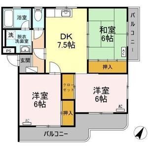 3DK 間取り図