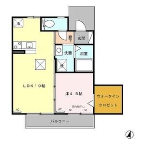 1LDK 間取り図