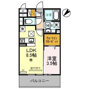 1LDK 間取り図