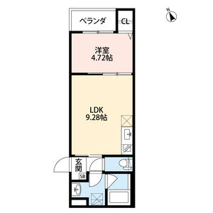 1LDK 間取り図