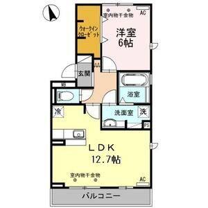 1LDK 間取り図