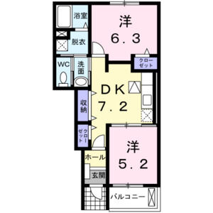 2DK 間取り図