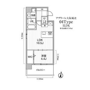 1LDK 間取り図
