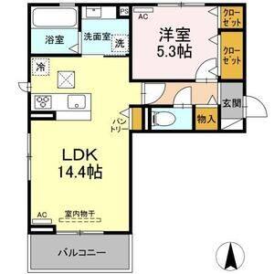 1LDK 間取り図